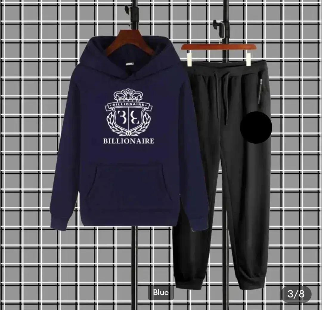 Fleece Printed Hoodie Track Suit Billionaire  