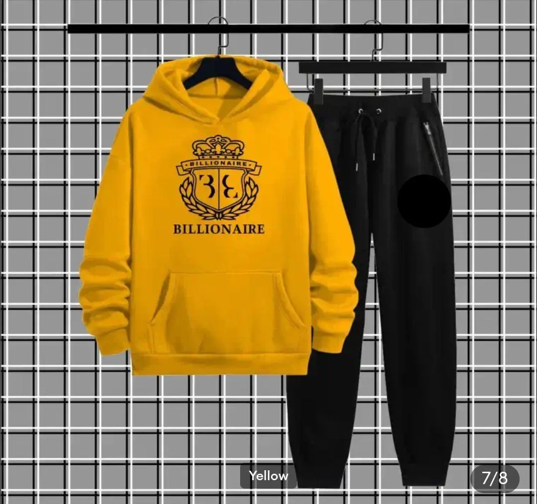 Fleece Printed Hoodie Track Suit Billionaire  