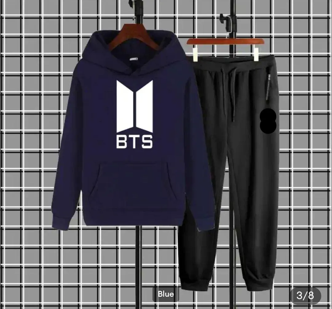 Fleece Printed Hoodie Track Suit