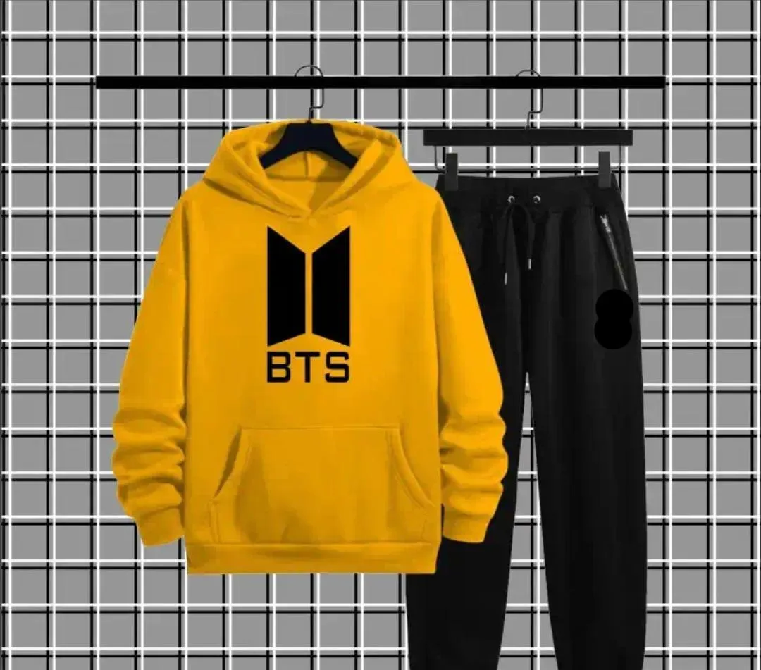 Fleece Printed Hoodie Track Suit