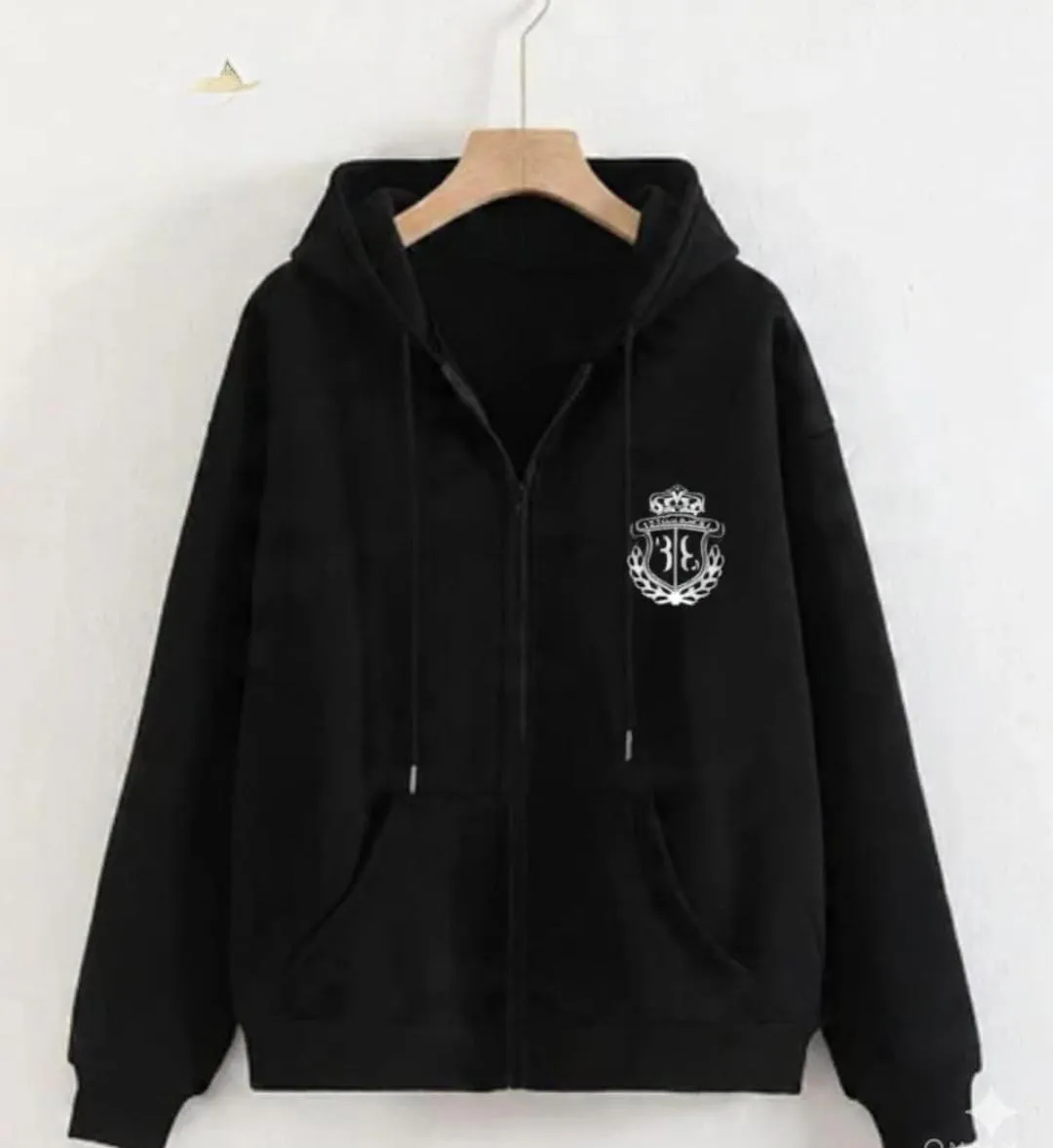 Cotton Fleece Printed Zipper Hoodie