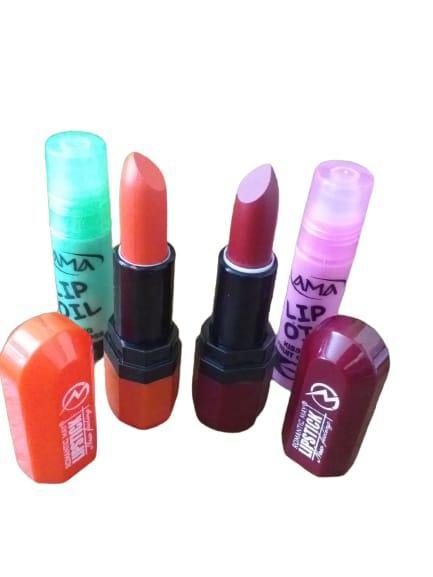 Matte Lipstick And Lips Oil, Pack Of 4