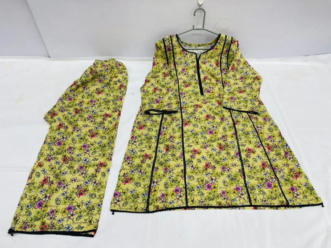 Multicolor Digital Print Lawn 2Pcs Frock Trouser Set