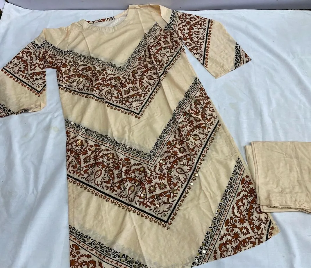 2 Pcs Women's Stitched Silky Lawn Printed Shirt And Trouser (Karishma)