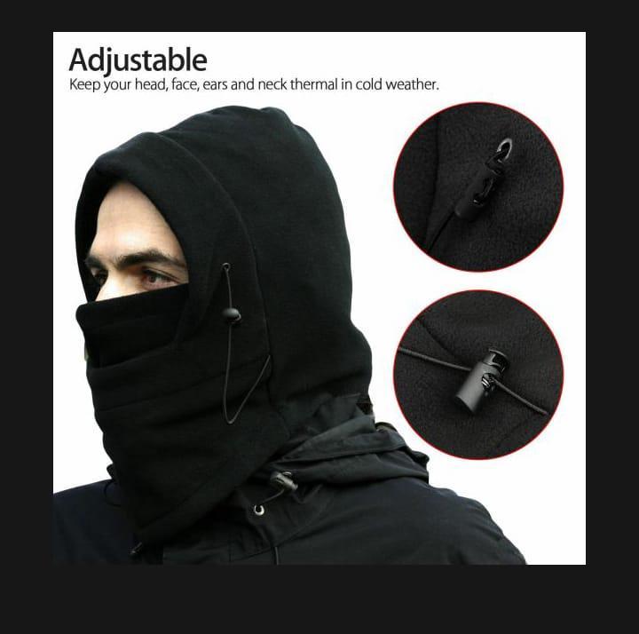 Black Fleece Balaclava for Men Women Winter Warm