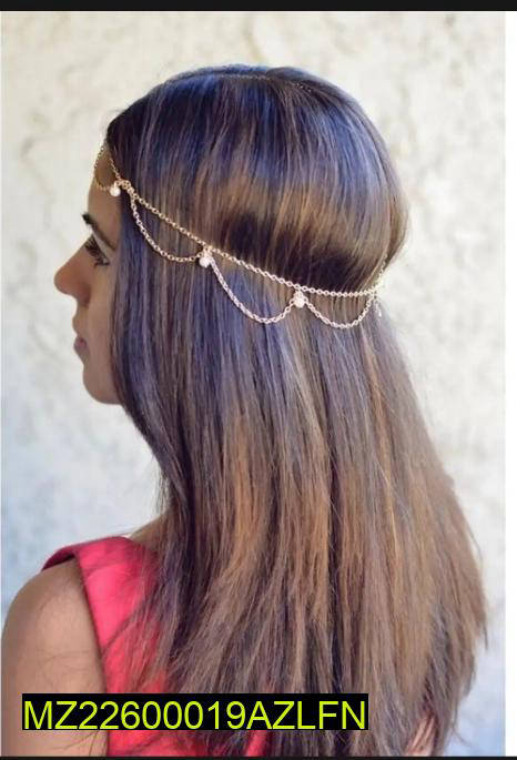 1 Pc Alloy Fashion Pearl Head Hair Chain