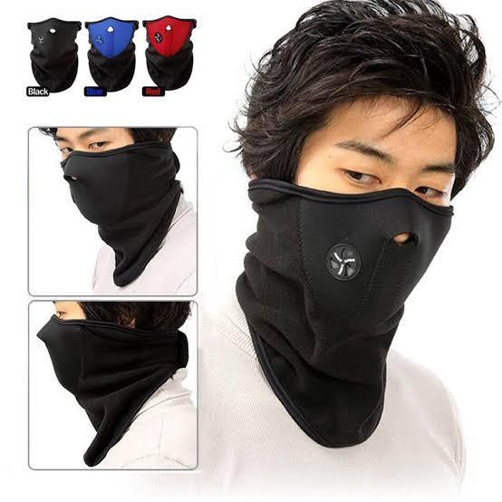 Winter Fleece Face Mask Black Warm Comfort
