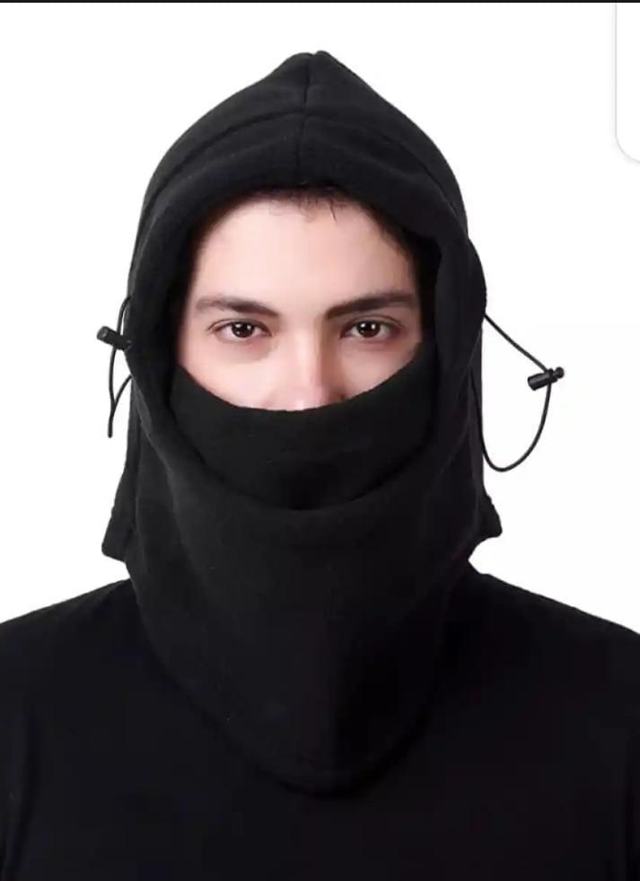 Black Fleece Face Mask with Cap for Winter Pakistan