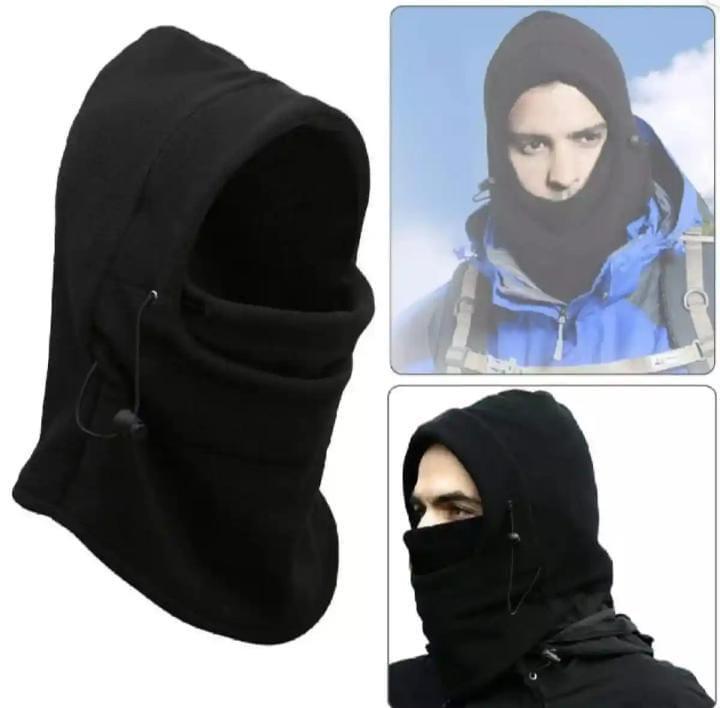 Black Fleece Face Mask with Cap for Winter Pakistan