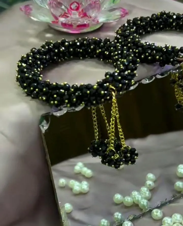 Black Crystal Gajrey for Women Bridal Wear