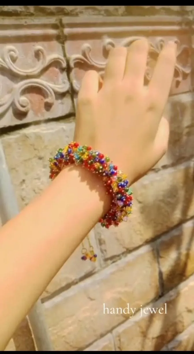 Multicolor Indian Gajrey Bracelet for Women