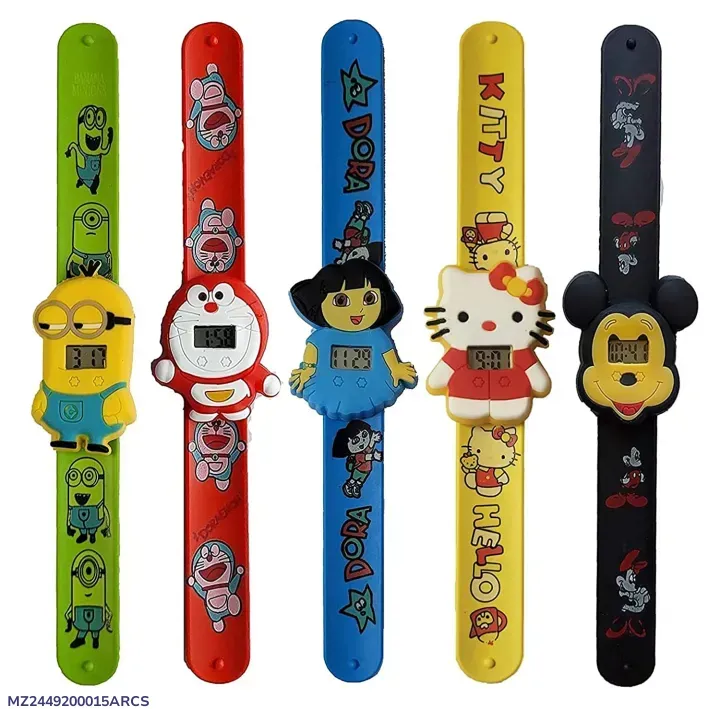 Multicolor Printed Digital Watch for Kid's - 1 Pc (Random)