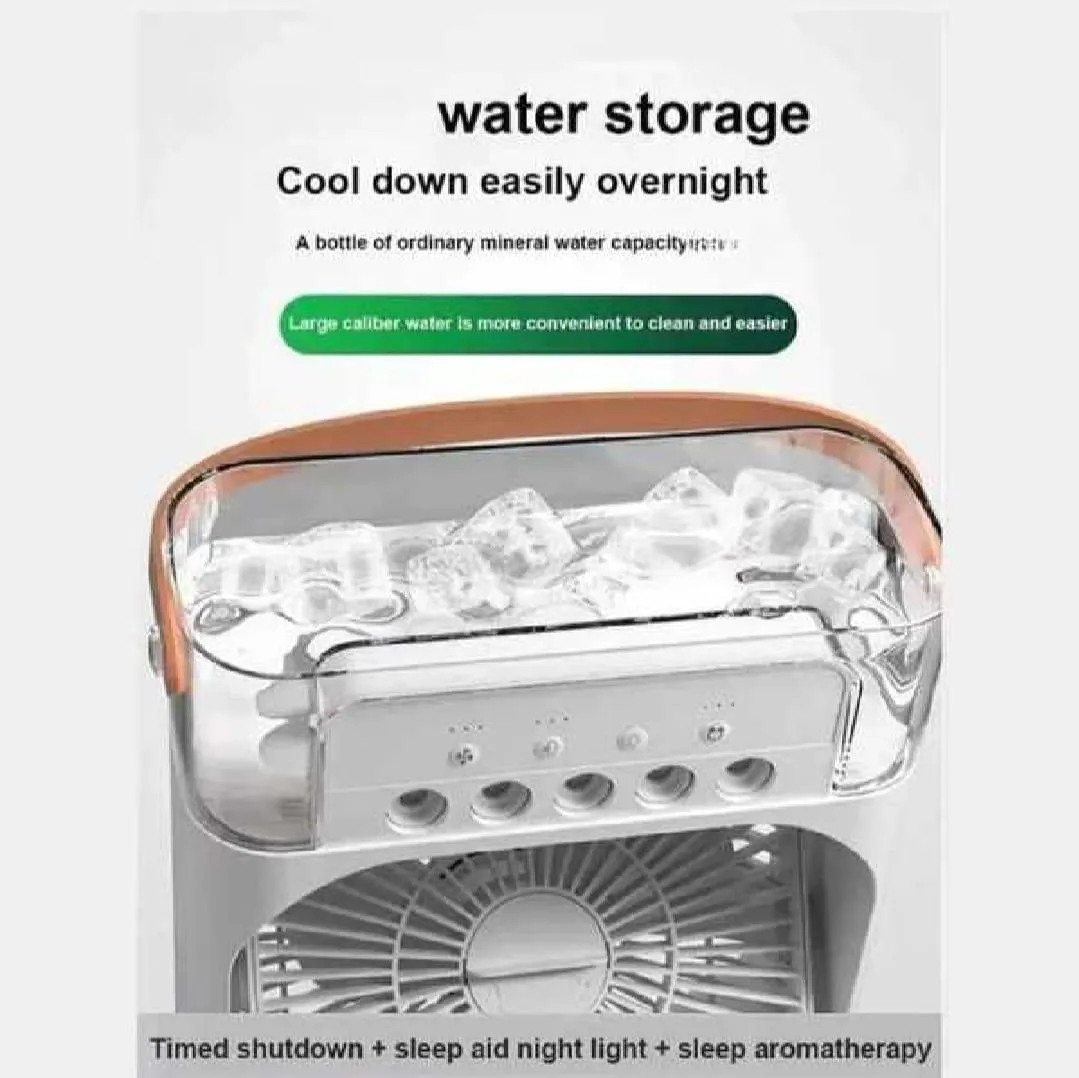 10-Inch USB Rechargeable Air Cooler Fan with Ice Tank