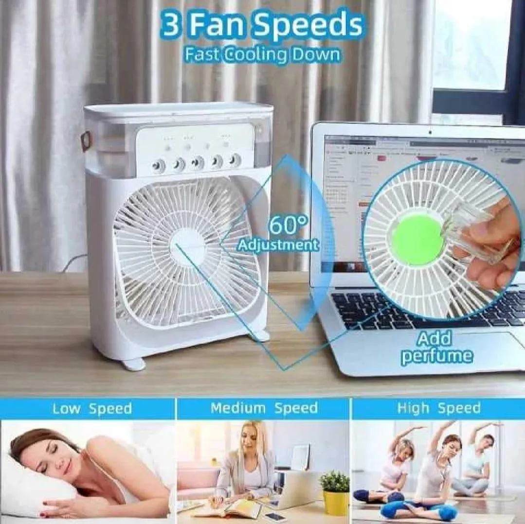 10-Inch USB Rechargeable Air Cooler Fan with Ice Tank