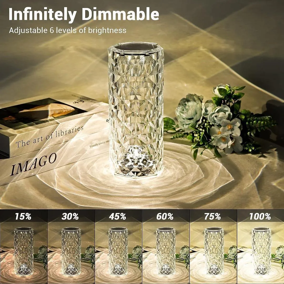 Crystal LED Table Lamp with 16 Colors Remote Control