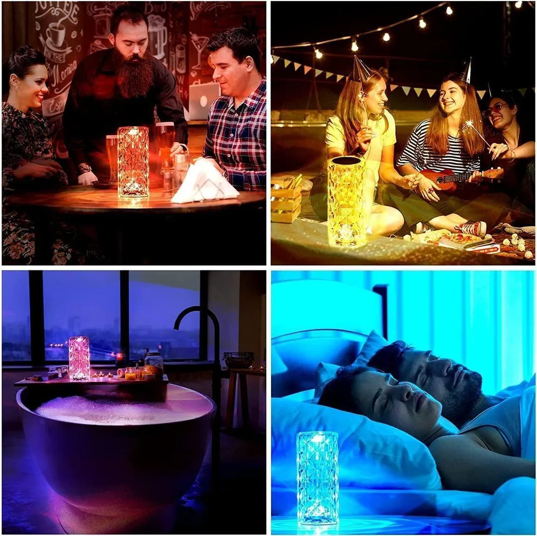 Crystal LED Table Lamp with 16 Colors Remote Control