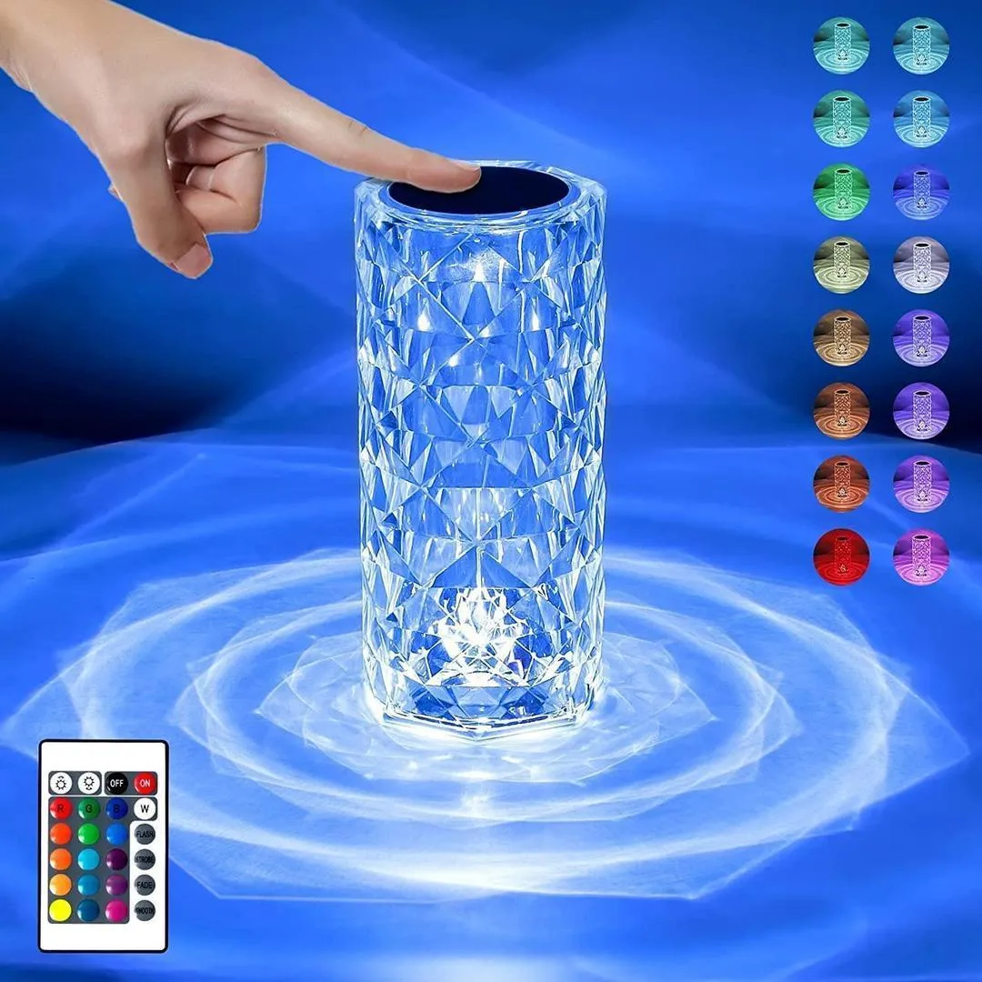 Crystal LED Table Lamp with 16 Colors Remote Control