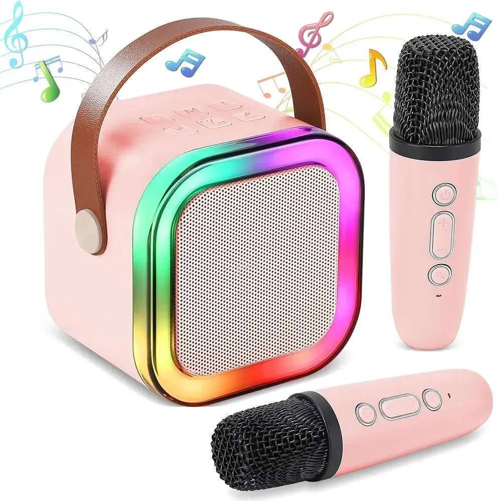 Wireless Karaoke Speaker with RGB Lights for Kids