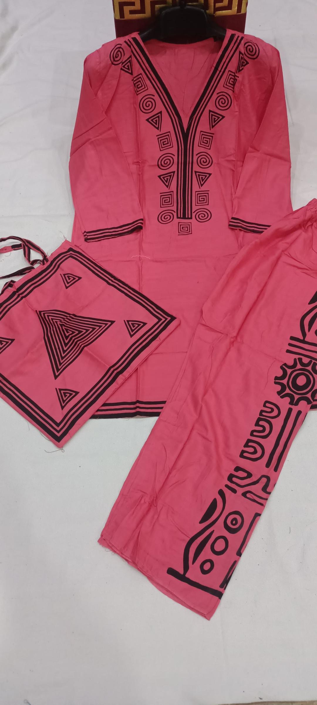 Printed Linen Shirt and Trouser Set - 3 Pcs Ensemble