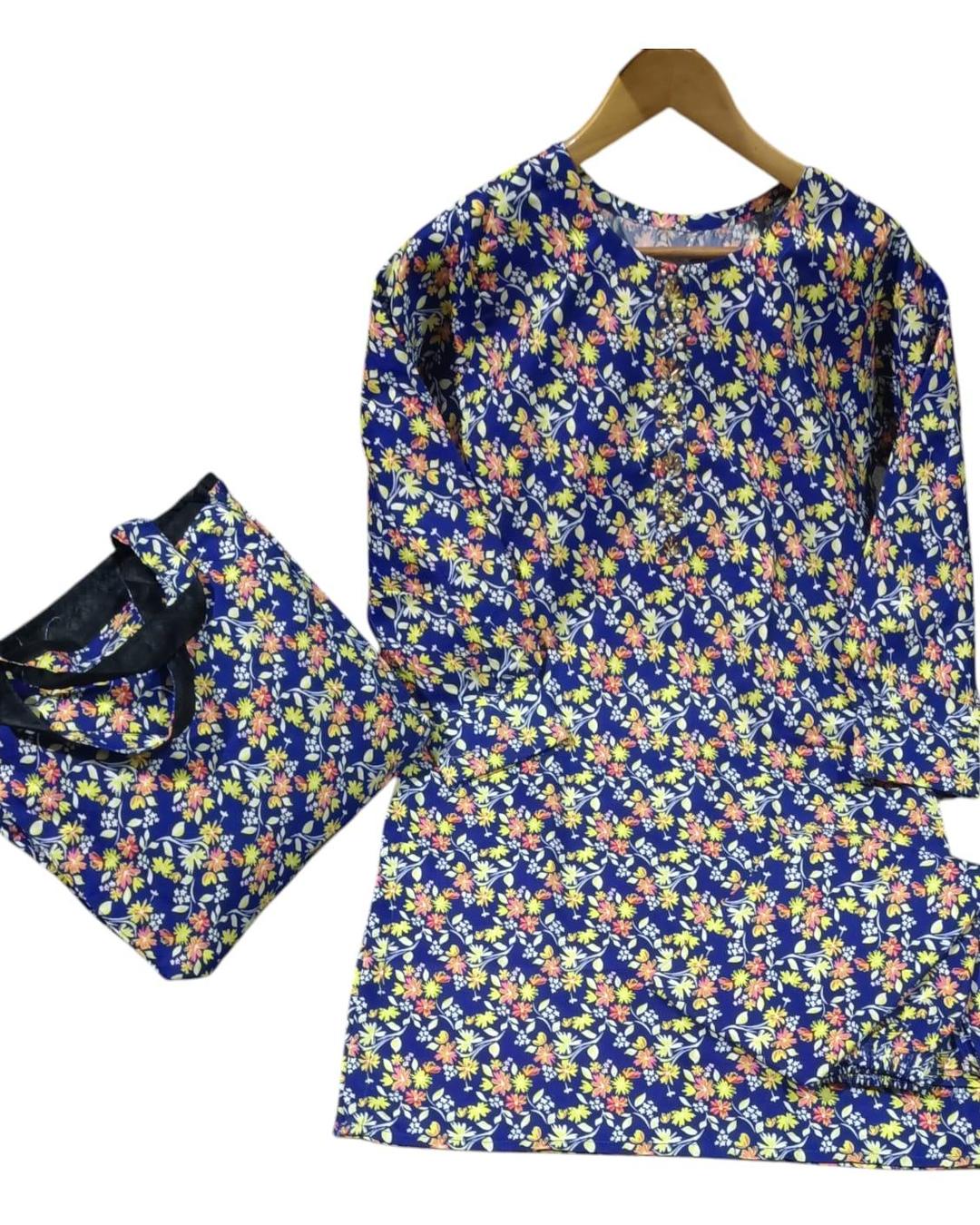 Stylish Women's Stitched Printed Shirt And Trouser Set - 2 Pcs