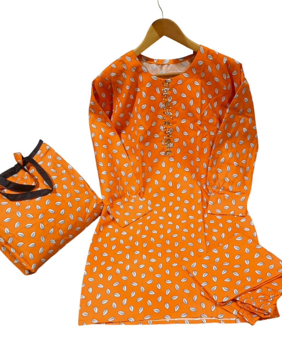 Printed Khaddar Shirt and Trouser Set - 2 Pcs