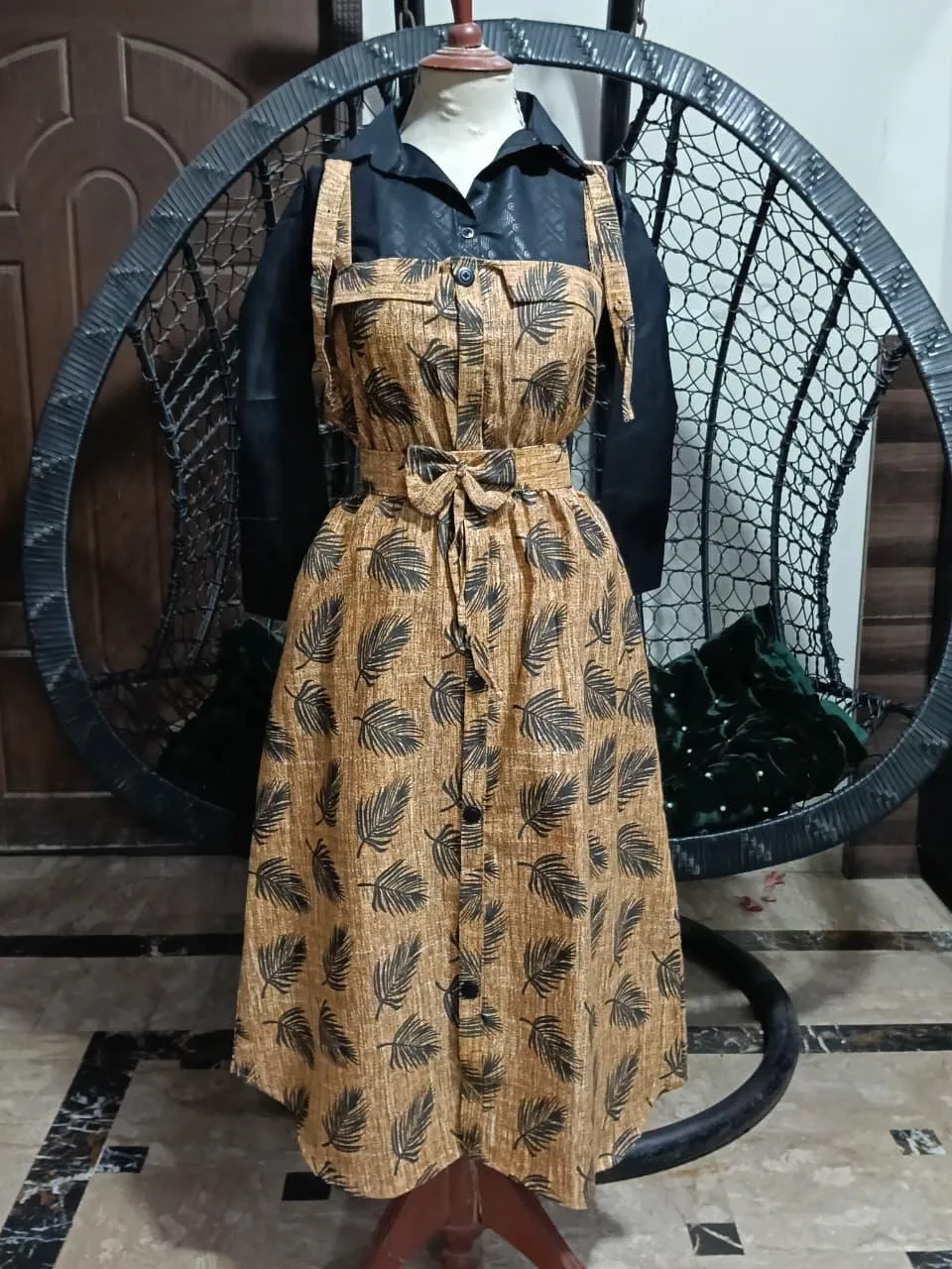 1 Pc Women's Stitched Khaddar Printed Romper Maxi