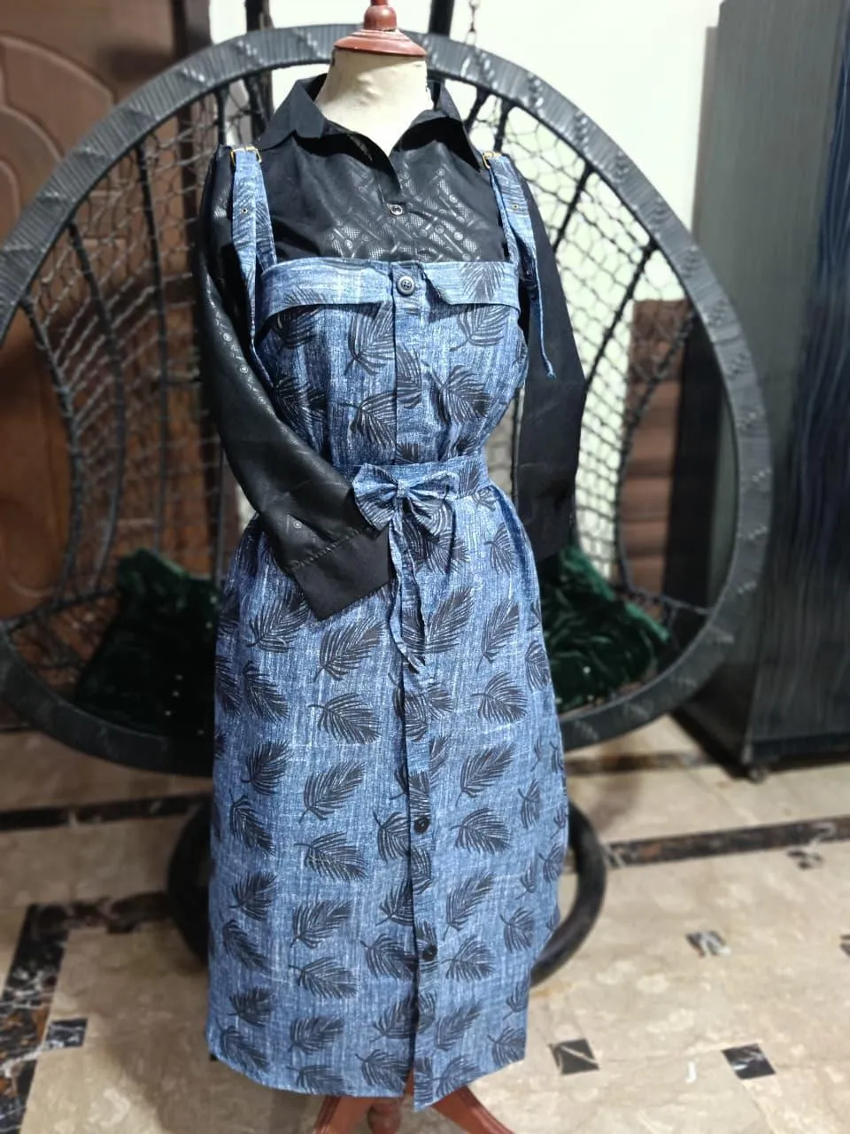 1 Pc Women's Stitched Khaddar Printed Romper Maxi