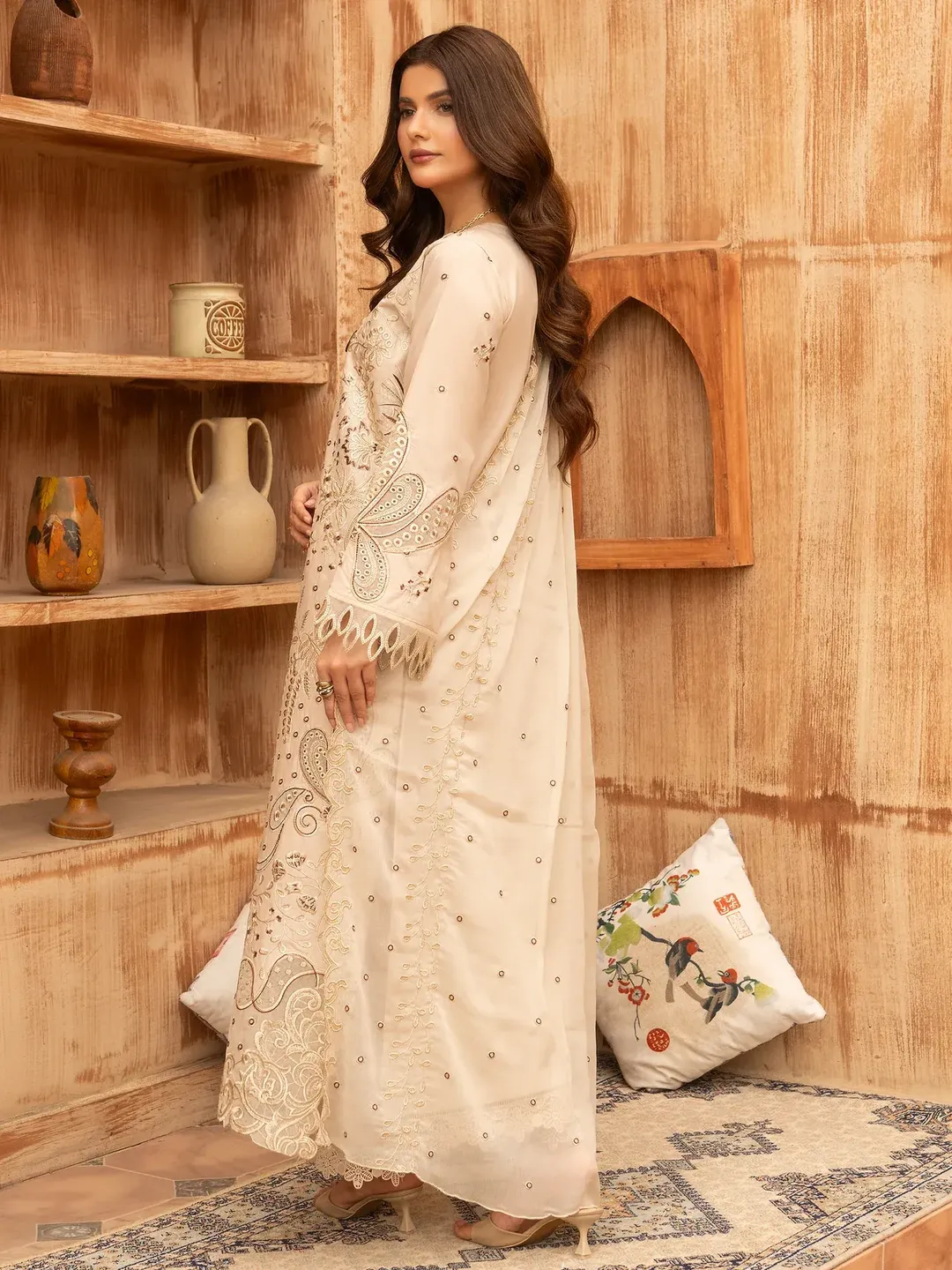 Lehran - U4A Women's Embroidered Stitched Suit - Premium Lawn 3 Pcs