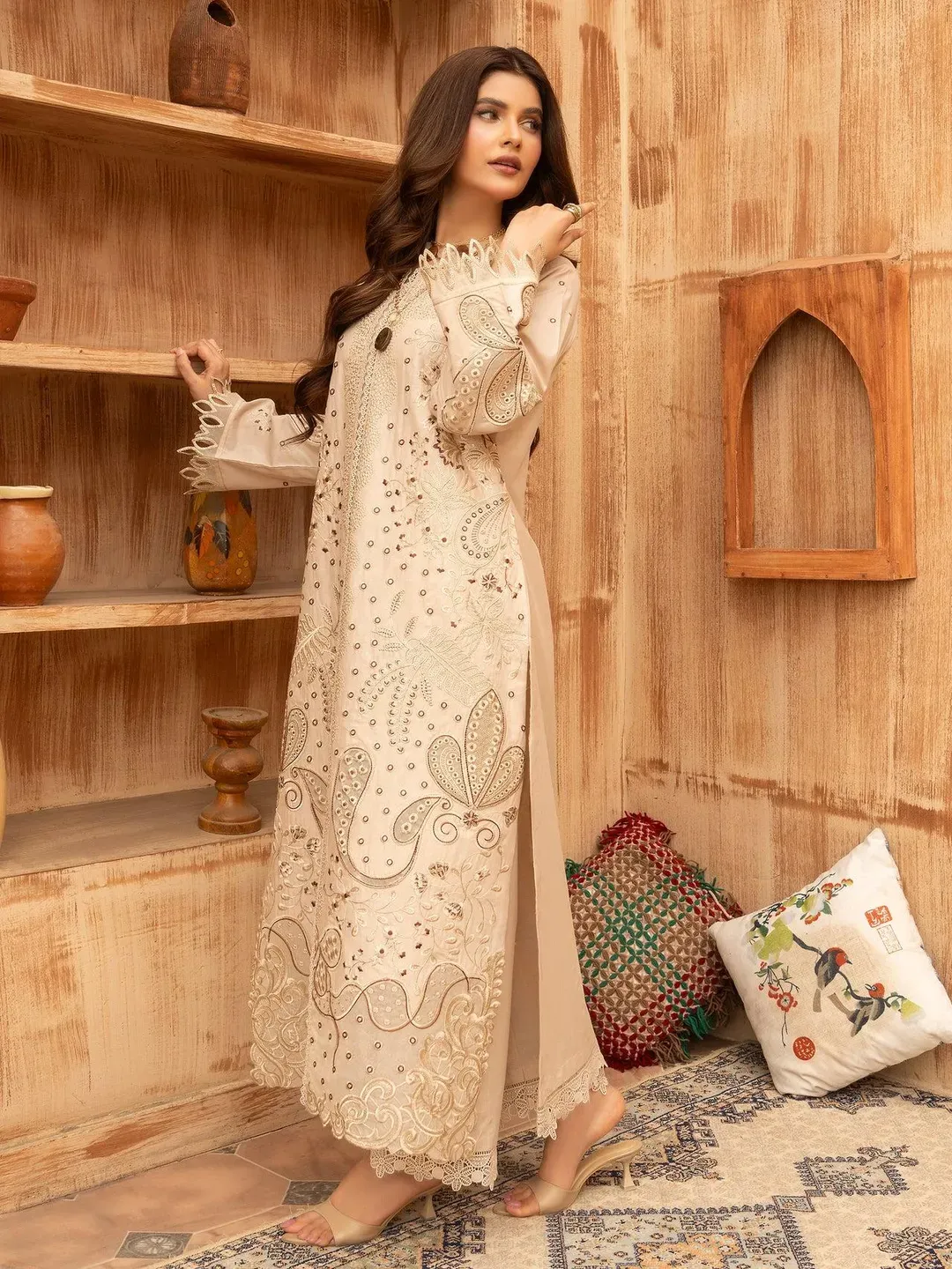Lehran - U4A Women's Embroidered Stitched Suit - Premium Lawn 3 Pcs