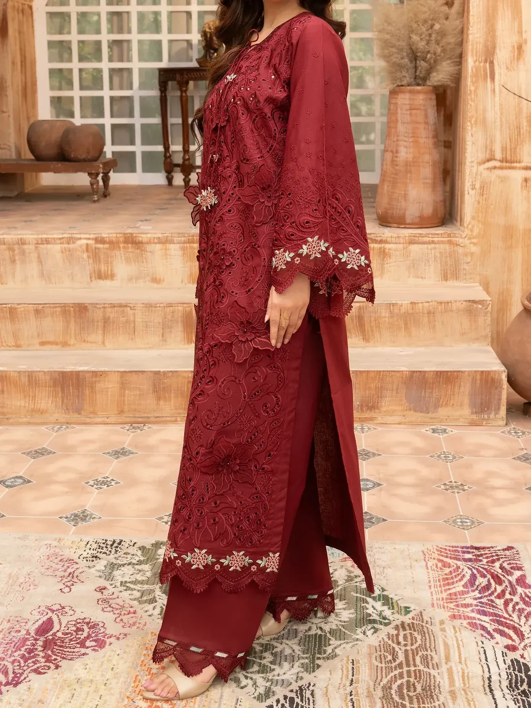 Rukh - U2A Embroidered Premium Lawn Suit - 4 Pcs Set