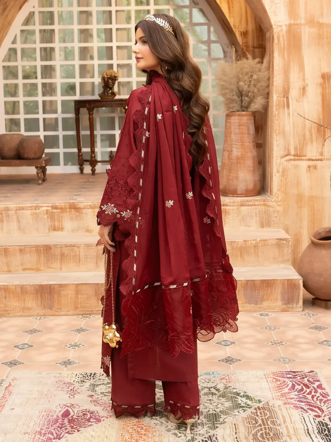 Rukh - U2A Embroidered Premium Lawn Suit - 4 Pcs Set