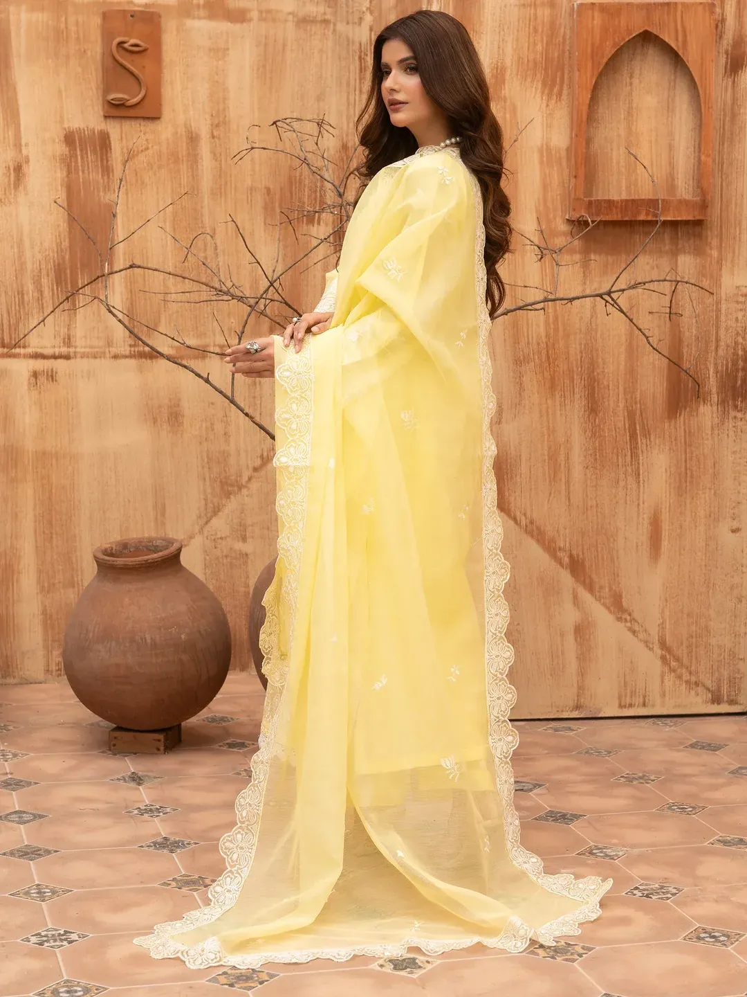 Ziya - U5A Stunning Lemon Embroidered Women's Stitched Suit - 3 Pcs Set