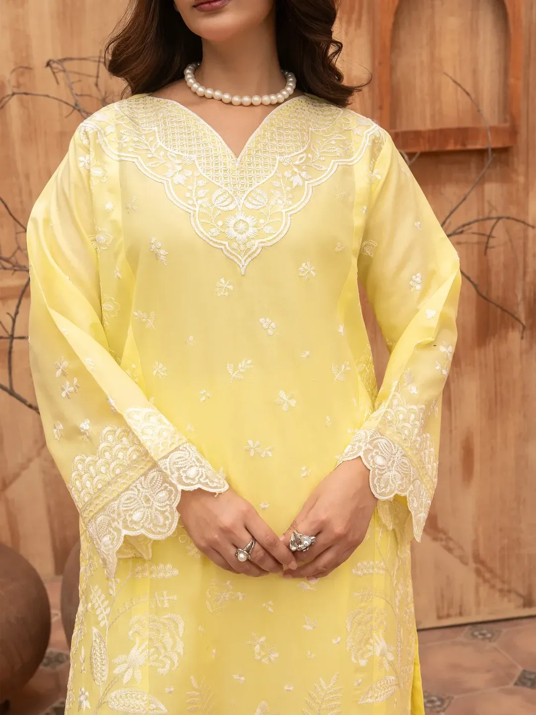 Ziya - U5A Stunning Lemon Embroidered Women's Stitched Suit - 3 Pcs Set