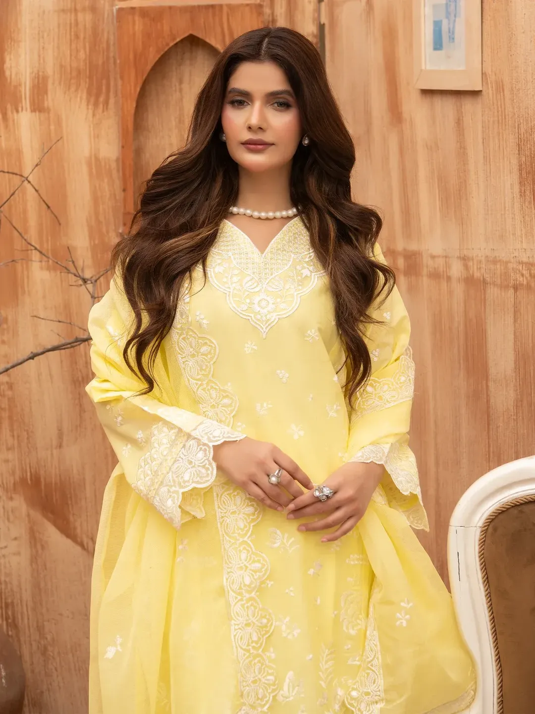Ziya - U5A Stunning Lemon Embroidered Women's Stitched Suit - 3 Pcs Set
