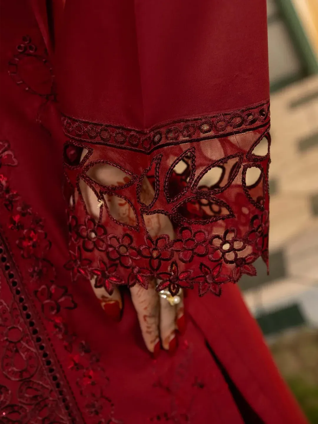 Simt - U3B Maroon Embroidered Lawn Suit for Women - 3 Pcs Set