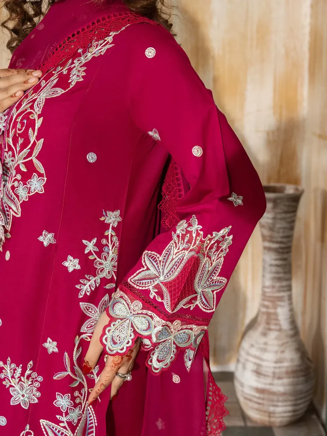 Wasl - U6B Stylish Women's Stitched Embroidered Lawn Suit - 3 Pcs Set