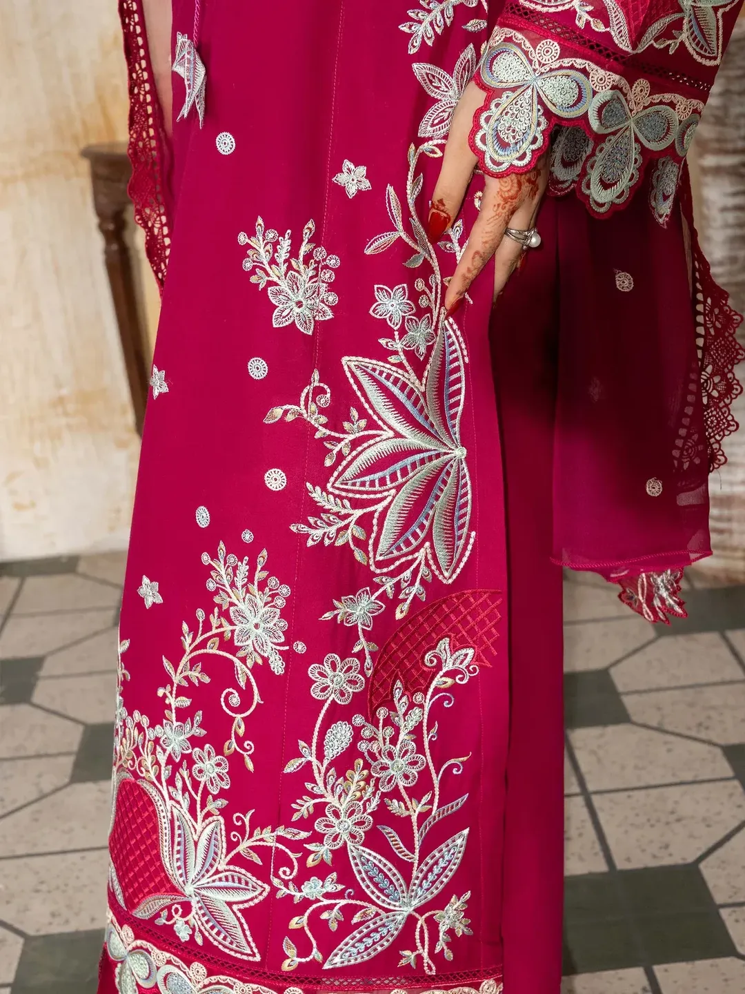 Wasl - U6B Stylish Women's Stitched Embroidered Lawn Suit - 3 Pcs Set