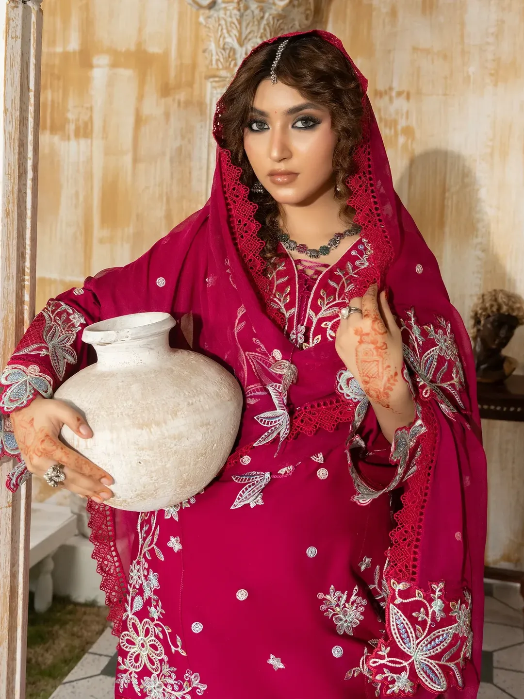Wasl - U6B Stylish Women's Stitched Embroidered Lawn Suit - 3 Pcs Set