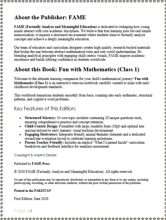 Fun with Mathematics Class 1