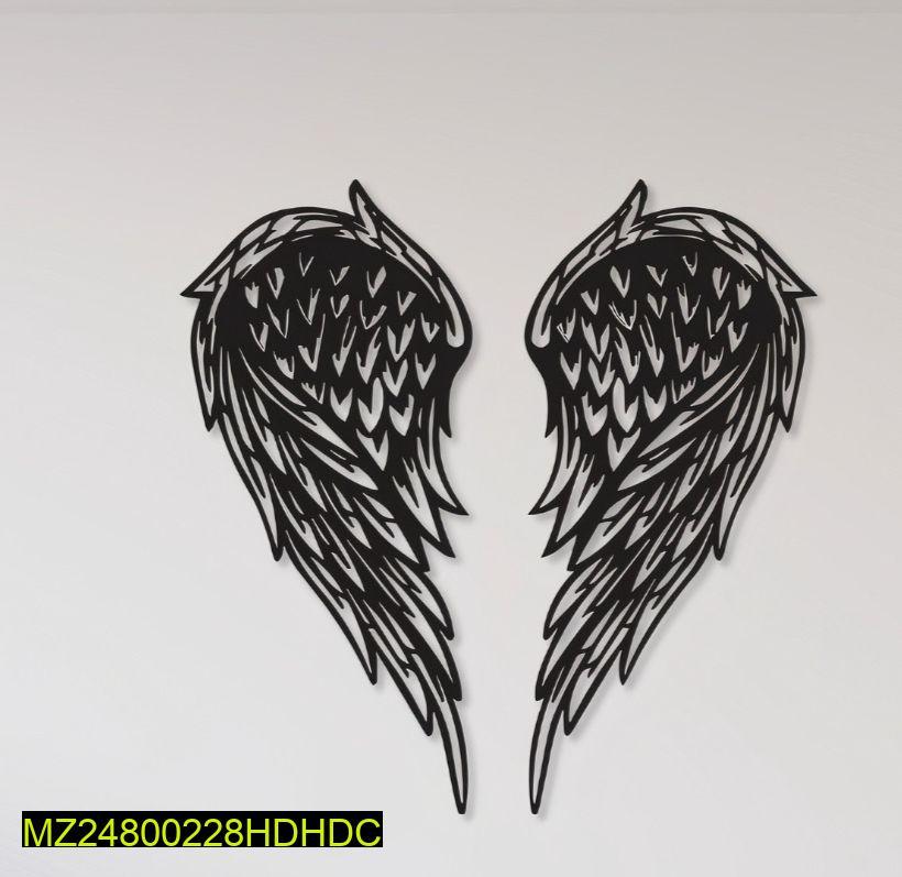 Devil Wings Wall Art Black 3D Chipboard Laminated