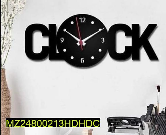 Modern Black Wall Clock 12-Hour Analog MDF Decor