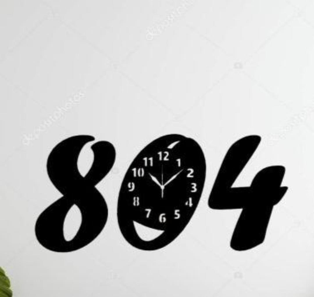Modern Black Wall Clock 804 Design 22x10 Inch