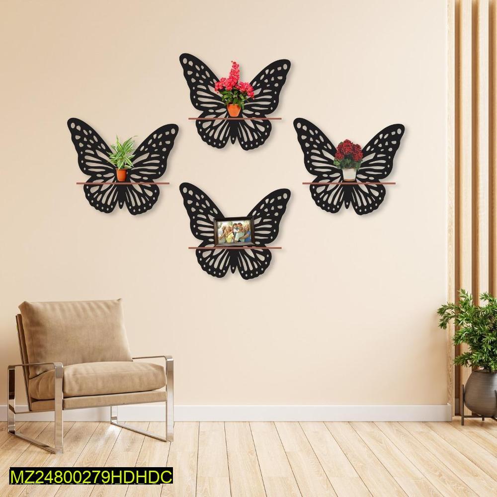 Black Butterfly Wall Shelves Set for Home Decor