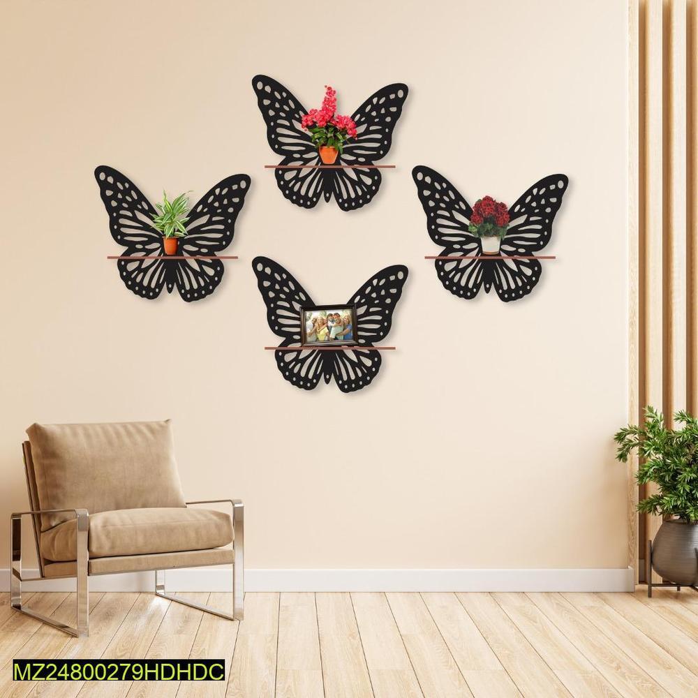 Butterfly Wall Hanging Shelves, Pack of 4