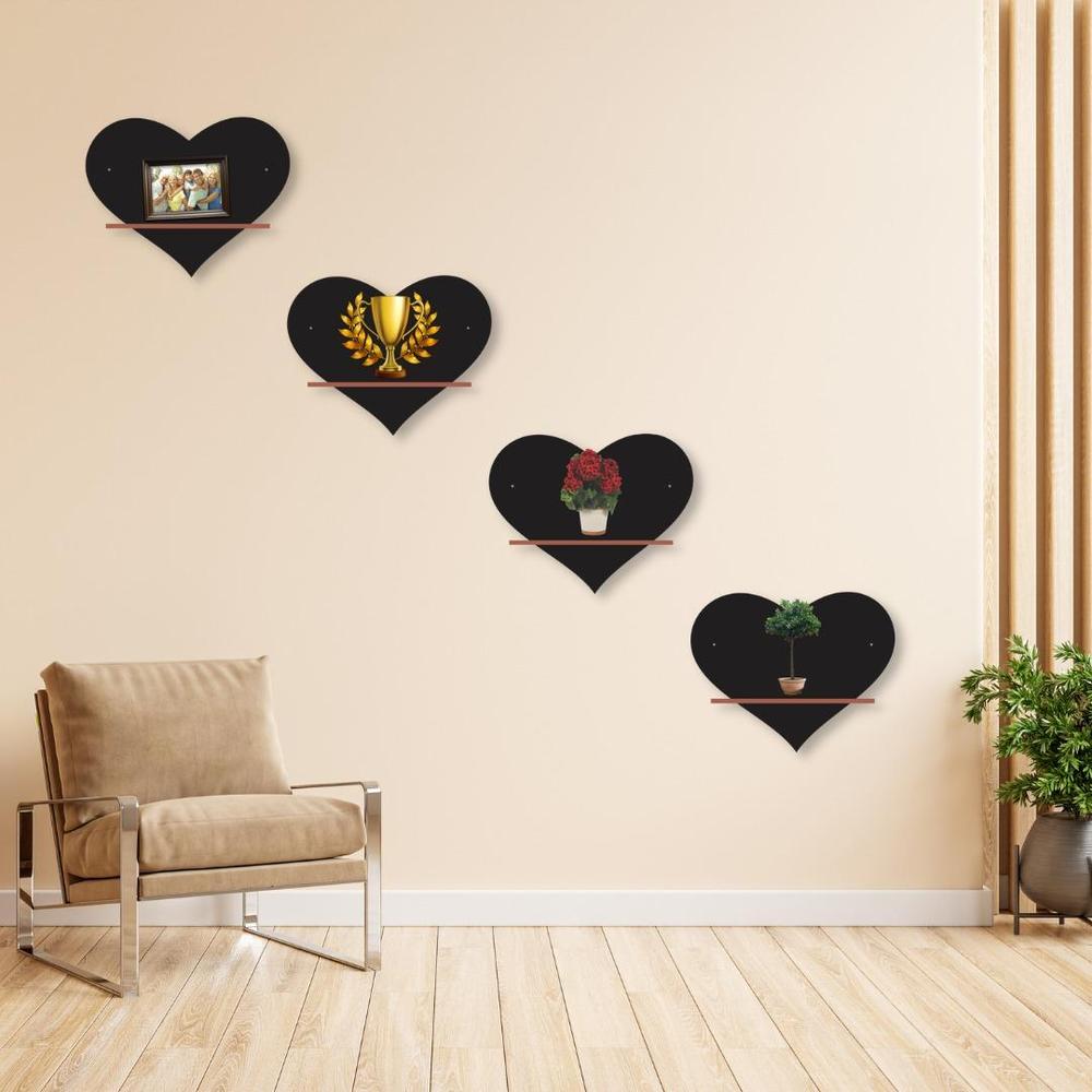 Heart Wall Hanging Shelves, Pack of 4