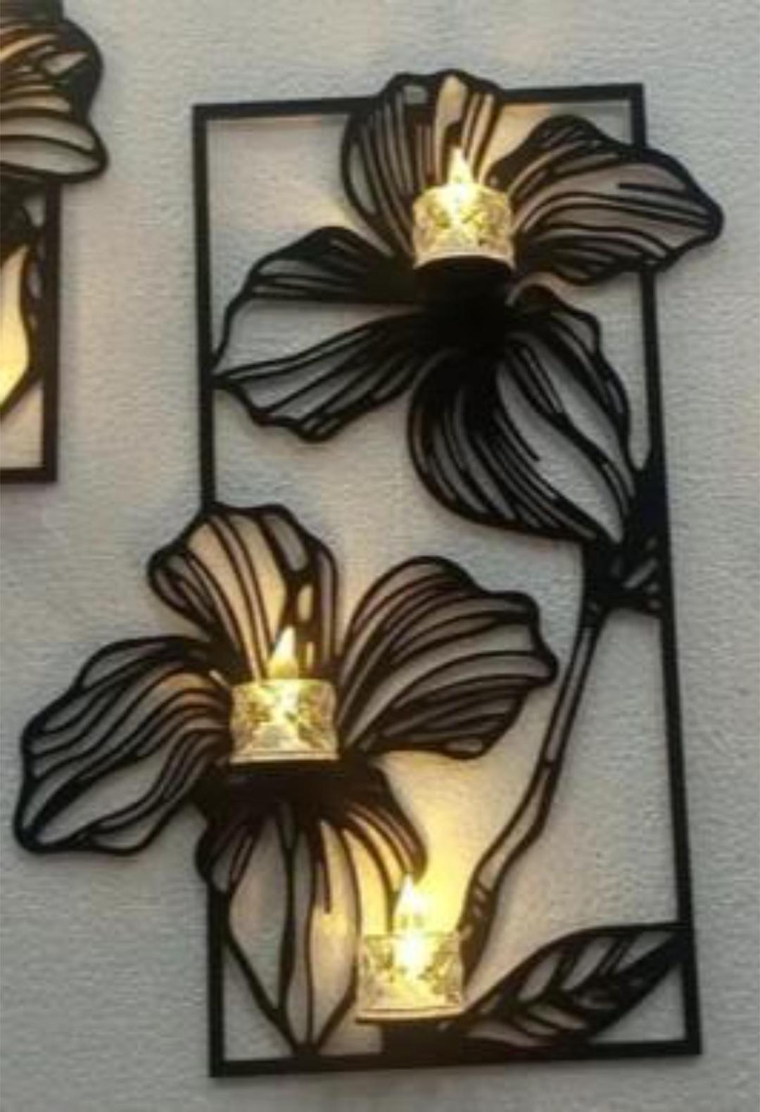 Black Flower Wall Decor Set for Home Modern Elegance