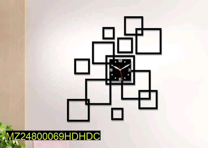 Modern Geometric Wall Clock 3mm MDF 24x30"