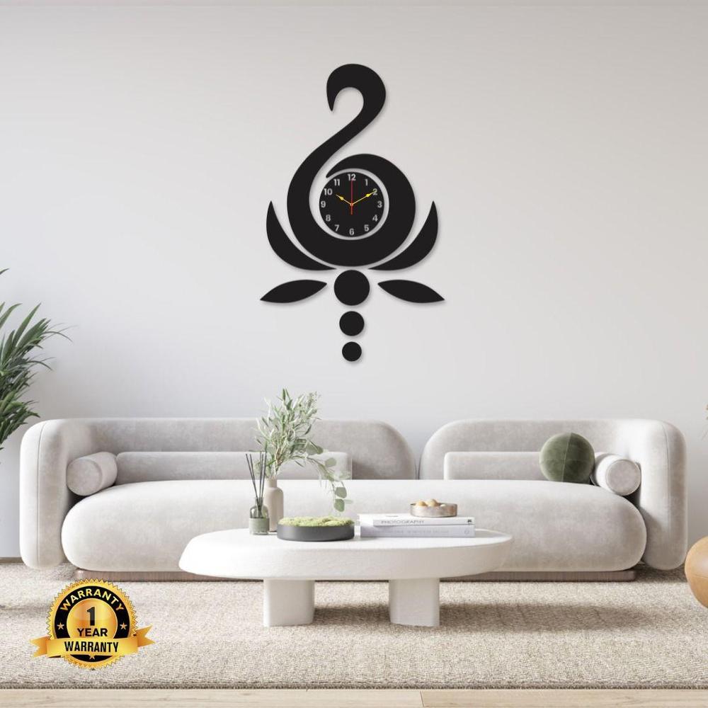 Duck Wall Clock Black Golden 30x15 Modern Decor