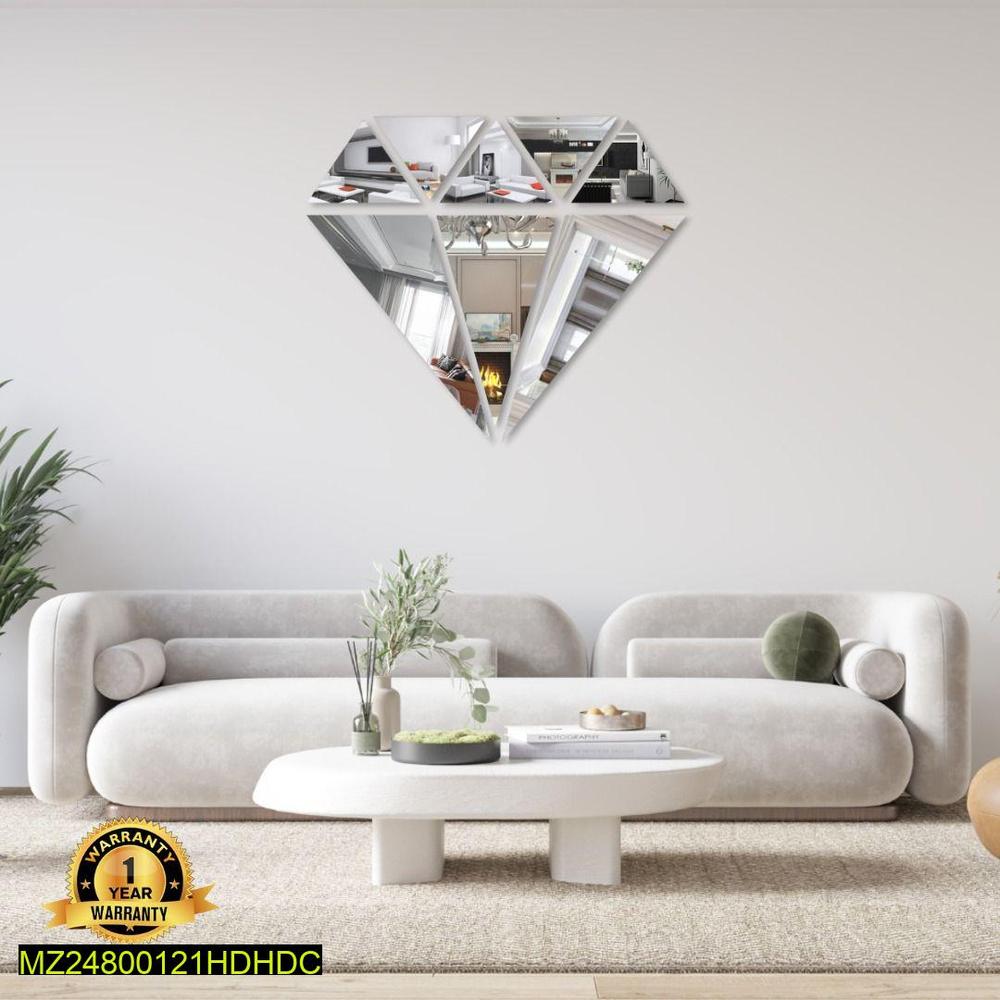 Silver Acrylic Diamond Wall Mirror 16x16"