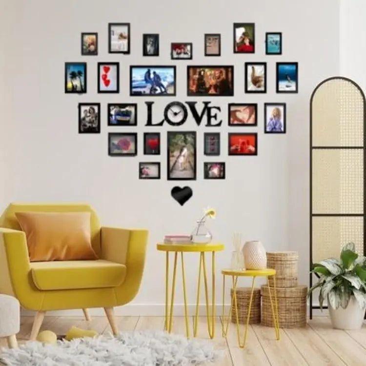 Love Wall Clock with Heart Design for Home Decor